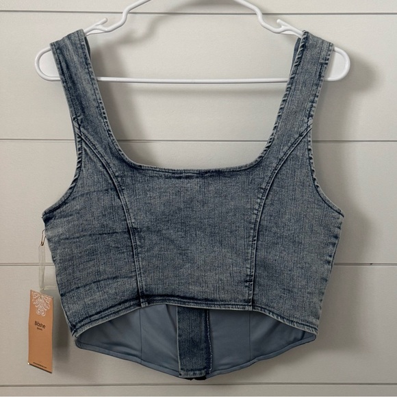 Blashe Denim Blue Women's Corset Top, Women’s L - Picture 2 of 5